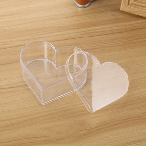 Transparent Ps Heart Shape Storage Box With Lid For Jewelry Organizers 11x9x5 Cm - Product Image 2