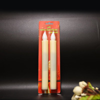 Grosir tinggi 25cm lilin asli gading berkedip LED lilin lancip murni organik lilin lebah tangan Dip lilin Votive lilin tanpa api
