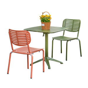 Outdoor Garden Set <b>Aluminum</b> <b>Table</b> And Chairs 2 Seater Contemporary Design For Courtyard Use Weather Resistant - Product Image 4