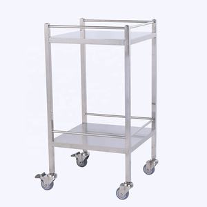Chariots en acier inoxydable Chariots chirurgicaux à 2 étagères Chariots utilitaires médicaux Chariot de traitement Chariot d'hôpital pour patient - Product Image 3