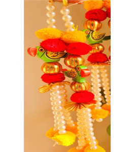 Design traditionnel maison mariage tenture murale décoration moelleux glands lierre feuille guirlande soie fleurs licorne attrape suspendu - Product Image 1