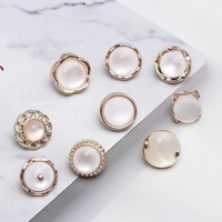 18MM 20MM 22MM 24MM 25MM Kancing Logam Mewah Berbentuk Mutiara dan Berlian Imitasi untuk Pakaian, Kancing Jahit Logam