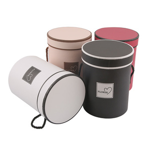 Round Flower Boxes Bucket Florist Bouquet Boxes Home Decorations Flower Bouquet Holder cajas redondas para decorar