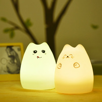 Lampe de chevet USB en silicone en forme de chat mignon pour enfants, idéale pour la chambre à coucher et la table de chevet