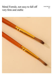 Pincel redondo de nailon para pintura acrílica y acuarela Pinceles de pintura en línea con mango de madera Conveniente para esparcir pintura - Product Image 4
