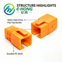 CAT7 SR RJ45 Boot Flip-Top Buckle Strain Relief Anti-Bending Protection Perakitan Cepat Bahan PC untuk CAT6A/CAT7/CAT8 Terlindungi