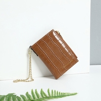 Dompet Wanita Jialing Mewah Merk Terkenal Bahan Kulit PU Resleting Rantai Dompet Ponsel Tipis Minimalis Poliester Tahan Air