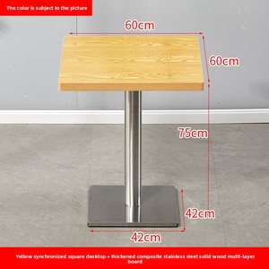 Tavolo da Pranzo Moderno Minimalista Addreen in Legno Chiaro con <span class=keywords><strong>Gambe</strong></span> in Ferro Nero, Ignifugo, Durevole e Portatile <span class=keywords><strong>per</strong></span> Hotel - Product Image 5