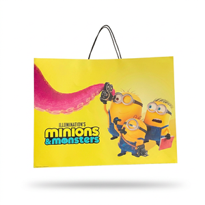 Yellow Cartoon <strong>Minion</strong> Style Paper Bag Coated Art Paper Paper Rope Handle Kids Gift Toy Merchandise Holiday Present Packaging - Product Image 5