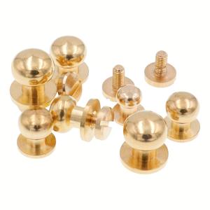 Cabeza <span class=keywords><strong>de</strong></span> Monje <span class=keywords><strong>de</strong></span> Latón Macizo para Bricolaje, Herraje Redondo <span class=keywords><strong>de</strong></span> Cobre Puro para Llaveros, Maletas, Cuero, Accesorios <span class=keywords><strong>de</strong></span> Tornillo para Bolsos - Product Image 1