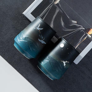 Chinesische Art Keramik Tee tasse Handy Tasse Schriftzug Große Tasse National Trendy Style Hand wärmer Flasche Paar Becher Tee schale - Product Image 1