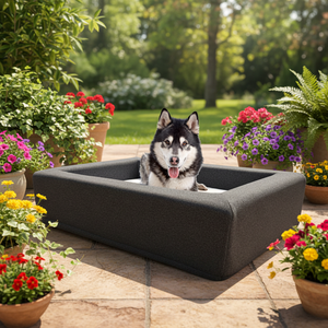 Lit orthopédique pour chien <span class=keywords><strong>Etrip</strong></span> Pet, design personnalisé, luxe, écologique, mousse à mémoire de forme, peluche, motif uni, housse amovible, fausse fourrure - Product Image 1