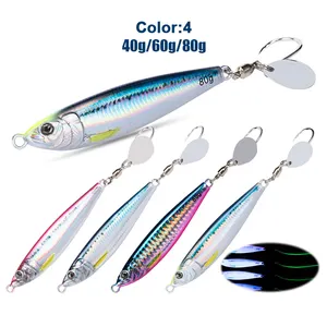 GS New UV rivestimento luminoso giapponese 40g 60g 80g Slow Pitch Jigging attira esche artificiali da pesca in metallo