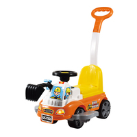 Voiture électrique pour enfant à pousser avec volant coulissant, jouet pour enfant de 2 à 4 ans, alimenté par batterie, en plastique