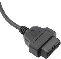 Kabel Pembagi OBD2 16 Pin Universal Sudut Kanan, Konektor J1962 1 Male ke 2 Female dengan Braket Pemasangan di Bawah Dasbor 50cm