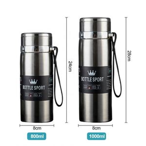 กระติกน้ำสุญญากาศปราศจากสาร BPA ขนาด 800 มล. 1000 มล. แบบสองชั้นพร้อมที่กรองชาและฐานกันลื่น  รับสกรีนโลโก้ - Product Image 2