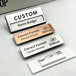 Badge métallique personnalisable en acier inoxydable antirouille pour sublimation, étiquette nominative gravable pour le lieu de travail - Product Image 3