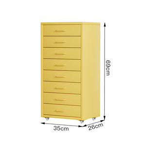 Archivador Vertical Moderno Negro de 8 Cajones, Gabinete Metálico Móvil con Cajones para Debajo del <span class=keywords><strong>Escritorio</strong></span>, para Sala de Estar, Hogar y Hotel - Product Image 2