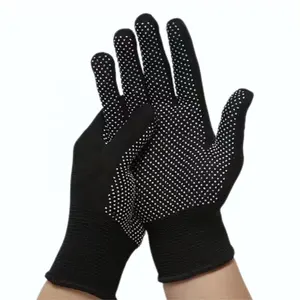 中国供应商聚氯乙烯防滑弹性安全手套聚氯乙烯点线白棉手套手工工业手套建筑工程用手套