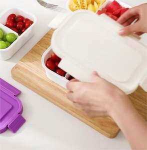 Boîte à lunch bento mignonne à trois compartiments, grande capacité, qualité alimentaire, sans BPA, chauffable avec couvercle - Product Image 1