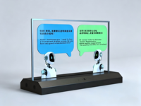 Écran intelligent de traduction OLED transparent double face de 30 pouces |   Écran tactile 10 points 1366x768 pour magasin de détail, centre commercial, animation