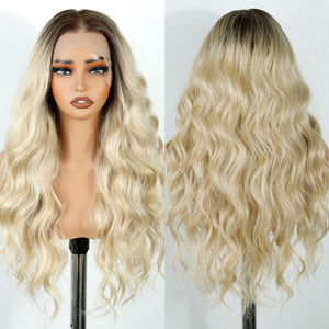 Onda del cuerpo Producto en stock Pelo sintético 360 HD Peluca de encaje Fibra resistente al calor 13x4 HD Por encaje desplumado Pelo sintético Peluca sin pegamento - Product Image 1