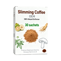 Disponible en usine, brûleur de graisse 100% naturel, champignon premium, garcinia, ginseng, vitamines B, poudre de café minceur