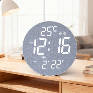 Horloge murale numérique LED intelligente Bluetooth 10 pouces avec affichage de la date, du jour, de la température et de la luminosité, décoration pour la maison et la chambre - Product Image 5