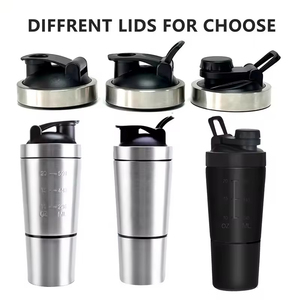 27oz chai nước bằng thép không gỉ với Whey Protein Shaker khoang phòng tập thể dục Dinh dưỡng bổ sung thể thao kim loại trộn cho cắm trại - Product Image 1
