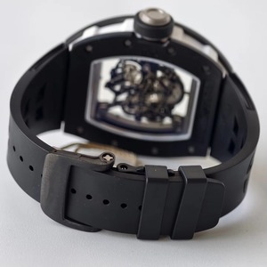 Reloj RM-055 de alta calidad con esfera esqueletizada, correa de caucho negra, movimiento con caja de cerámica azul para Millerered - Product Image 5