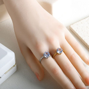 แหวนกันน้ำไม่หมอง คุณภาพดี ชุบทอง 14k 18k PVD แหวนสแตนเลส 316L ประดับเพชรซิคอน แหวนหมั้นสำหรับผู้หญิง - Product Image 4