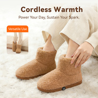 Bottes chauffantes massantes en peluche confortables, sans fil, à commande par un seul bouton, pour la relaxation des pieds en hiver, idéales pour les pieds fatigués à la maison, vente en gros