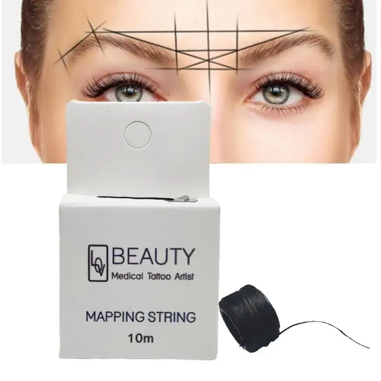 Linha de mapeamento para sobrancelhas pré-embutida, corda de mapeamento para sobrancelhas com corte, microblading, 2021
