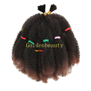12 pollici ricci per Ombre trecce intreccio Afro crespo alla rinfusa trecce tinto marrone nero trecce all'uncinetto ad alta temperatura alla rinfusa - Product Image 5