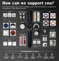 Nouveau design de montre chronographe tout en acier inoxydable avec logo client et chiffres lumineux