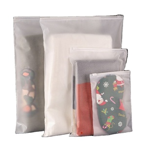 Custom <b>Transparent</b> Pvc Slider Lock <b>Bags</b> Frosted Pe Zipper Packaging <b>Bag</b> for Garment - Product Image 1
