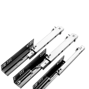 Cajón deslizante de 3 pliegues de hierro de 45mm de ancho, <span class=keywords><strong>cierre</strong></span> <span class=keywords><strong>suave</strong></span>, pista telescópica oculta de rebote abierto para dormitorio, comedor, cajones de cocina - Product Image 5