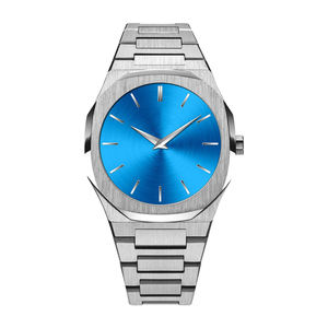 Orologio di Lusso Ultra-Sottile da 40mm in Acciaio Inossidabile <span class=keywords><strong>Argento</strong></span>, Quadrante in Cristallo Zaffiro, Resistente all'Acqua 5BAR, Chiusura a Farfalla, Movimento al Quarzo - Product Image 5