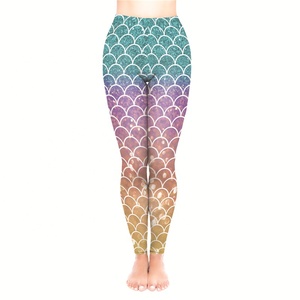 <span class=keywords><strong>Legging</strong></span> à imprimé arc-en-ciel avec sirène et paillettes, doux et extensible, longueur cheville, pour <span class=keywords><strong>femme</strong></span>, nouvel arrivage - Product Image 1