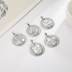 Colgantes de acero inoxidable de <span class=keywords><strong>Tarot</strong></span> para collar, llaveros, tarjetas, Charms para fabricación de joyas, accesorios de amuleto Vintage - Product Image 2