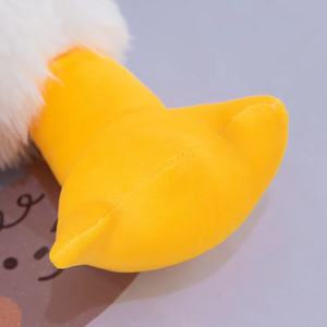 Peluche Canard Mignon Blanc, Jouet en Peluche Doux en Forme d'Animal de Dessin Animé, Rembourré en Coton PP, Cadeau Anti-Stress - Product Image 2