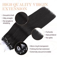 Extensions de cheveux pré-collées Microlink, extensions de cheveux blondes à micro-perles, extensions de cheveux humains blond platine à micro-anneaux
