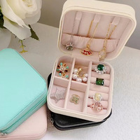 Boîte à Bijoux Portable en Cuir PU avec Fermeture Éclair pour Enfants, pour Ranger Colliers, Bagues et Boucles d'Oreilles, pour le Voyage