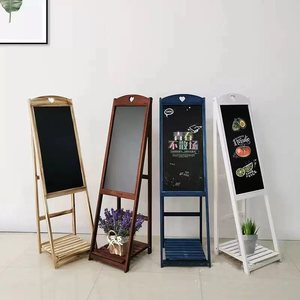 Pizarra Retro con Marco en A, de Pie, en Negro, Blanco, Azul y Marrón, Duradera, para Publicidad en Cafeterías y Calles - Product Image 2