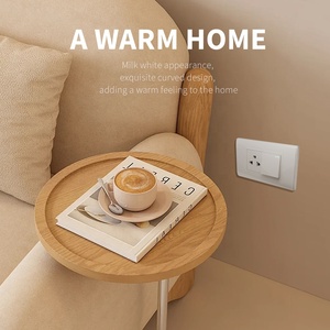 Placa de marco de plástico de PC estándar de EE. UU., interruptores de pared de 1 Banda, interruptor de luz y enchufe de pared Universal tipo Tailandia redondo de 3 polos - Product Image 5