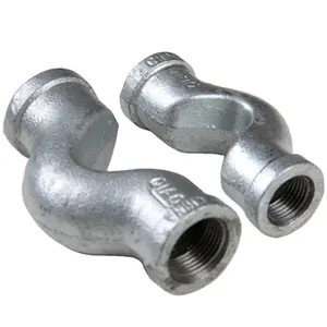 Banded Cross Over Malleable Iron Pipe Fittings in Female Threads with a Size of 1\2 Inch Used for Gas and Oil Connection