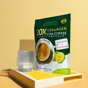Café Minceur Instantané aux Graines de Chia et Collagène 20X, Faible en Calories, 11-en-1, pour Perte de Poids, Éclat de la Peau et Beauté, à Base de Plantes - Product Image 2