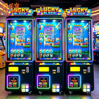 Mesin Permainan Koin FunPark, Mainan Hiburan Khusus, Mesin Hadiah Blok Keberuntungan
