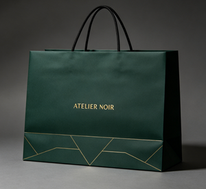 Bolsa de Compras de Papel Mate de Lujo, con Logotipo Personalizado, Asa de Cinta con Lámina Dorada, Bolsa de Regalo, Bolsa de Empaque de Alta Gama para Perfumes y Joyería - Product Image 1