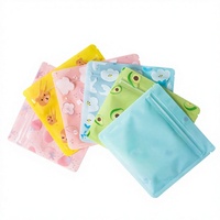 Sacs pochettes à soufflets latéraux miniatures et mignons, recyclables en PE, à fermeture éclair plate, à trois soudures latérales, de diverses formes (10x10, 13x13)